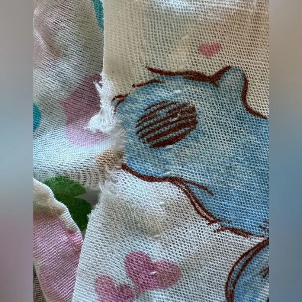 Vintage Care Bear Curtain 2 Sets Hearts Ruffles 1980’s